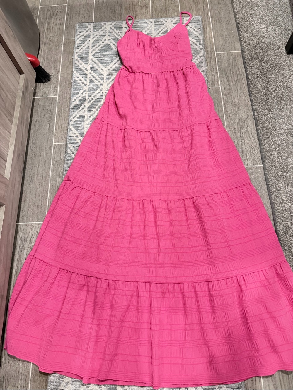 Women’s Pink Tiered Maxi Dress - Sleeveless Summer Sundress